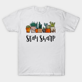 Watercolor Stay sharp Cactus pot T-Shirt